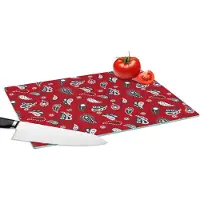 KitchenYeah Glazen Snijplank - 39x28 - Bandana - Flora - Retro - Design - Snijplanken Glas