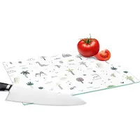 KitchenYeah Glazen Snijplank - 28x20 - Dinosaurus - Bomen - Patronen - Snijplanken Glas