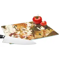 KitchenYeah Glazen Snijplank - 28x20 - Natuur - Herfstbladeren - Landelijk - Snijplanken Glas