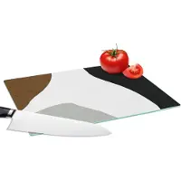 KitchenYeah Glazen Snijplank - 28x20 - Minimalisme - Design - Vormen - Snijplanken Glas
