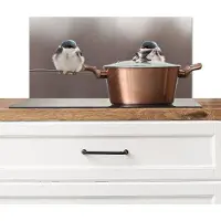 KitchenYeah Spatscherm keuken 70x30 cm - Kookplaat achterwand Vogels - Dieren - Draad - Portret - Muurbeschermer - Spatwand fornuis - Hoogwaardig aluminium