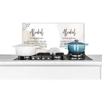 KitchenYeah Spatscherm keuken 60x30 cm - Kookplaat achterwand Woordenboek - Alcohol - Quotes - Muurbeschermer - Spatwand fornuis - Hoogwaardig aluminium