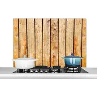 KitchenYeah - Spatscherm keuken - Muurbeschermer - Hout - Keuken - Patroon - Plank - Rustiek - Spatwand - 100x65 cm