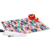 KitchenYeah Glazen Snijplank - 39x28 - Patroon - Geometrie - Retro - Snijplanken Glas