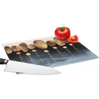 KitchenYeah Glazen Snijplank - 28x20 - Goud - Abstract - Luxe - Snijplanken Glas