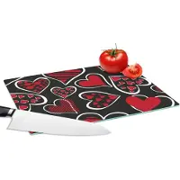 KitchenYeah Glazen Snijplank - 28x20 - Meisjes - Hart - Liefde - Patronen - Girl - Kids - Kinderen - Kind - Snijplanken Glas