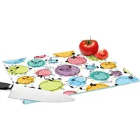 KitchenYeah Glazen Snijplank - 39x28 - Schapen - Stippen - Patronen - Snijplanken Glas