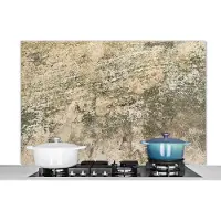 KitchenYeah Spatscherm keuken 120x80 cm - Kookplaat achterwand Retro - Beton print - Verweerd - Antiek - Muurbeschermer - Spatwand fornuis - Hoogwaardig aluminium