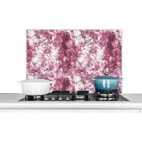 KitchenYeah Spatscherm - Marmer print - Glitter - Roze - Marmerlook - Luxe - Keuken achterwand - 90x60 cm - Muurbeschermer