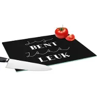 KitchenYeah Glazen Snijplank - 39x28 - Vriend - Spreuken - Quotes - Jij bent zo leuk - Snijplanken Glas