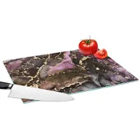 KitchenYeah Glazen Snijplank - 39x28 - Marmer - Gold - Steen - Abstract - Snijplanken Glas