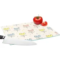 KitchenYeah Glazen Snijplank - 28x20 - Bloemen - Pastel - Geboorte - Snijplanken Glas
