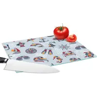 KitchenYeah Glazen Snijplank - 28x20 - Zee - Dieren - Patronen - Kinderen - Marine - Snijplanken Glas