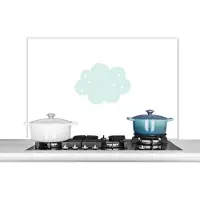 KitchenYeah Spatscherm keuken 100x65 cm - Kookplaat achterwand Wolk - Sterretjes - Pastel - Kinderen - Baby - Muurbeschermer - Spatwand fornuis - Hoogwaardig aluminium