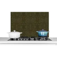KitchenYeah Keuken spatwand - Leer - Groen - Dierenprint - Dier - Keuken - 80x55 cm - Spatschermen - Muurbeschermer