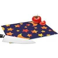 KitchenYeah Glazen Snijplank - 28x20 - Sterren - Nacht - Patronen - Kind - Snijplanken Glas
