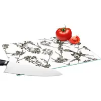 KitchenYeah Glazen Snijplank - 28x20 - Vintage - Planten - Bloemen - Patronen - Snijplanken Glas