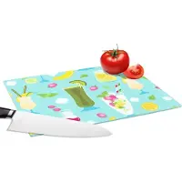 KitchenYeah Glazen Snijplank - 28x20 - Cocktail - Zomer - Fruit - Patroon - Snijplanken Glas