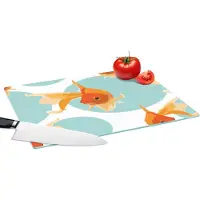 KitchenYeah Glazen Snijplank - 39x28 - Goudvis - Dieren - Bubbel - Patronen - Snijplanken Glas