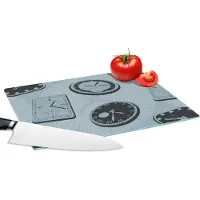 KitchenYeah Glazen Snijplank - 28x20 - Klok - Patronen - Vintage - Snijplanken Glas