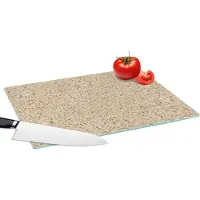 KitchenYeah Glazen Snijplank - 39x28 - Steen - Industrieel - Graniet - Patronen - Snijplanken Glas - Keuken decoratie aanrecht