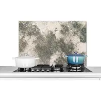 KitchenYeah Spatscherm keuken 80x55 cm - Kookplaat achterwand Beton - Roest print - Vintage - Industrieel - Muurbeschermer - Spatwand fornuis - Hoogwaardig aluminium