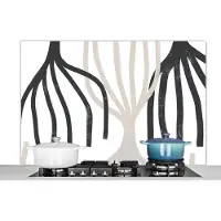 KitchenYeah Spatscherm keuken 120x80 cm - Kookplaat achterwand Lijn - Pastel - Abstract - Patronen - Muurbeschermer - Spatwand fornuis - Hoogwaardig aluminium