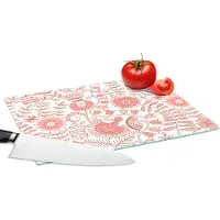 KitchenYeah Glazen Snijplank - 28x20 - Bloemen - Patronen - Pastel - Snijplanken Glas