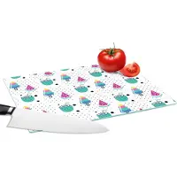 KitchenYeah Glazen Snijplank - 28x20 - Patroon - IJs - Watermeloen - Snijplanken Glas