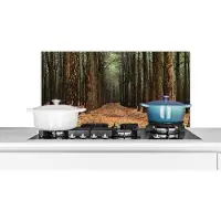 KitchenYeah Spatscherm keuken 90x45 cm - Kookplaat achterwand Herfst - Landelijke decoratie - Bos - Muurbeschermer - Spatwand fornuis - Hoogwaardig aluminium