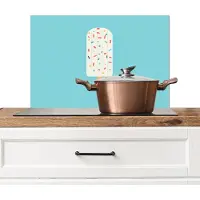 KitchenYeah Spatscherm keuken 60x40 cm - Kookplaat achterwand Ijsje - Stokje - Sprinkles - Lichtblauw - Muurbeschermer - Spatwand fornuis - Hoogwaardig aluminium