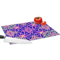 KitchenYeah Glazen Snijplank - 39x28 - Bloemen - Neon - Patroon - Snijplanken Glas