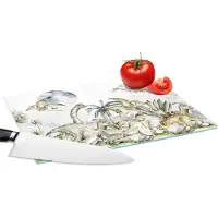 KitchenYeah Glazen Snijplank - 28x20 - Dinosaurus - Kinderen - Jungle - Groen - Dieren - Natuur - Snijplanken Glas