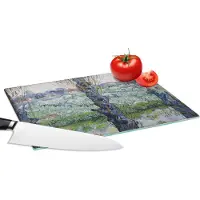 KitchenYeah Glazen Snijplank - 28x20 - Zicht op Arles - Vincent van Gogh - Snijplanken Glas