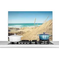 KitchenYeah Spatscherm keuken 100x65 cm - Kookplaat achterwand Strand - Duin - Noorwegen - Muurbeschermer - Spatwand fornuis - Hoogwaardig aluminium