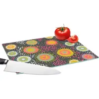 KitchenYeah Glazen Snijplank - 28x20 - Meisje - Hartjes - Liefde - Patronen - Girl - Roze - Kinderen - Kind - Snijplanken Glas
