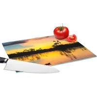 KitchenYeah Glazen Snijplank - 28x20 - Water - Natuur - Zomer - Lucht - Snijplanken Glas