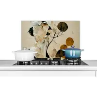 KitchenYeah Spatscherm keuken 70x50 cm - Kookplaat achterwand Bloemen - Bladeren - Boom - Pastel - Muurbeschermer - Spatwand fornuis - Hoogwaardig aluminium
