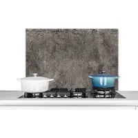 KitchenYeah Spatscherm keuken 90x60 cm - Kookplaat achterwand Beton - Bruin - Patronen - Muurbeschermer - Spatwand fornuis - Hoogwaardig aluminium