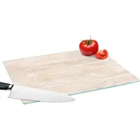 KitchenYeah Glazen Snijplank - 39x28 - Marmer - Stenen - Zand - Textuur - Snijplanken Glas