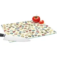 KitchenYeah Glazen Snijplank - 39x28 - Patronen - Hond - Poten - Jongens - Meisjes - Kinderen - Kindje - Snijplanken Glas