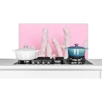 KitchenYeah Spatscherm keuken 80x40 cm - Kookplaat achterwand Koraal - Roze - Zomer - Muurbeschermer - Spatwand fornuis - Hoogwaardig aluminium