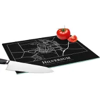 KitchenYeah Glazen Snijplank - 39x28 - Stadskaart - Hilversum - Plattegrond - Kaart - Snijplanken Glas