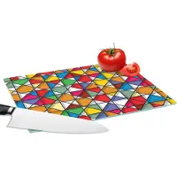 KitchenYeah Glazen Snijplank - 28x20 - Glas - Geometrie - Design - Snijplanken Glas