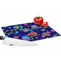 KitchenYeah Glazen Snijplank - 28x20 - Patroon - Uil - Takken - Snijplanken Glas