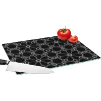KitchenYeah Glazen Snijplank - 39x28 - Zwart Wit - Patronen - Abstract - Snijplanken Glas