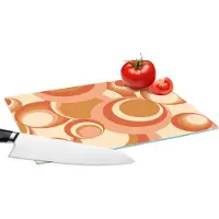 KitchenYeah Glazen Snijplank - 28x20 - Cirkel - Retro - Patroon - Snijplanken Glas