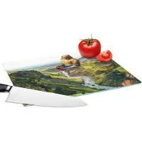 KitchenYeah Glazen Snijplank - 28x20 - Melkmeisje - Vermeer - Natuur - Snijplanken Glas