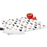 KitchenYeah Glazen Snijplank - 39x28 - Meiden - Cactus - Roze - Patronen - Girl - Kids - Kinderen - Snijplanken Glas