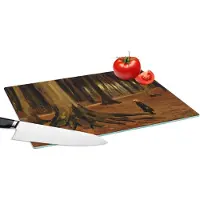 KitchenYeah Glazen Snijplank - 39x28 - Meisje in de bossen - Vincent van Gogh - Snijplanken Glas